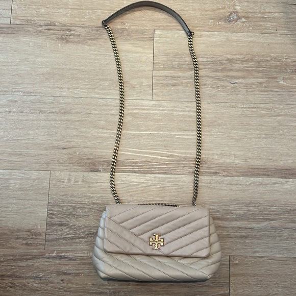 Tory Burch Small KIRA Chevron Shoulder Nappa Leather Bag Devon Sand $548 - Picture 13 of 13